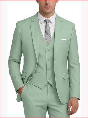 3 Piece Slim Fit Suit Set for Men Formal Tuxedo Wedding Prom Business